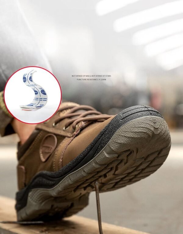 【H2102】Men's Breathable Cowhide Steel Toe Work Boots - Waterproof, Abrasion-Resistant Safety Boots for Construction【$24.50/pair (FOB)】 - 图片 8