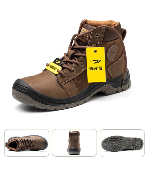 【H2102】Men's Breathable Cowhide Steel Toe Work Boots - Waterproof, Abrasion-Resistant Safety Boots for Construction【$24.50/pair (FOB)】 - 图片 12
