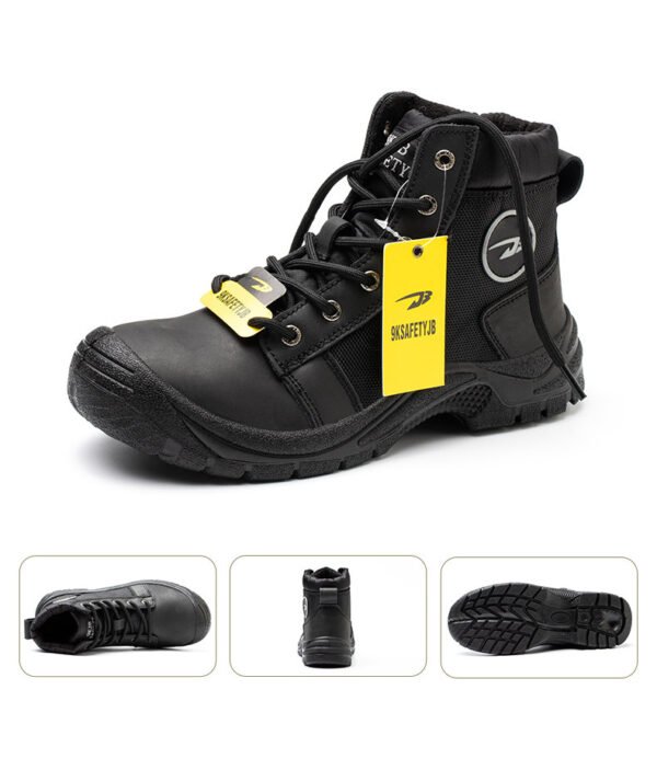 【H2102】Men's Breathable Cowhide Steel Toe Work Boots - Waterproof, Abrasion-Resistant Safety Boots for Construction【$24.50/pair (FOB)】 - 图片 11