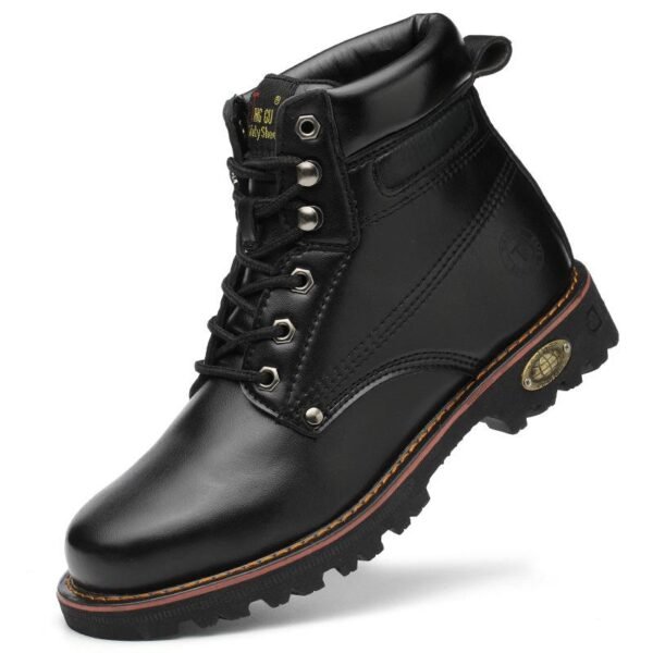 【Q1011】Men's High-Cut Steel-Toe Safety Boots - Yellow Anti-Impact/Puncture-Proof Work Shoes with Slip Resistance【$15.99/pair (FOB)】 - 图片 4