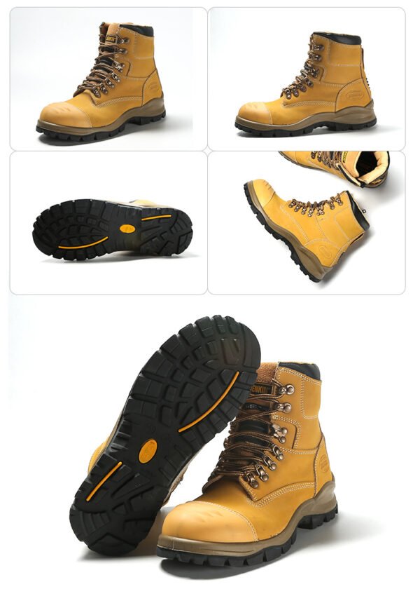 【H2101】WinterGuard Pro Yellow Nubuck High-Cut Safety Boots - ASTM F2413 Waterproof Steel Toe Puncture-Resistant Construction Work Boots【$35.50/pair (FOB)】 - 图片 3