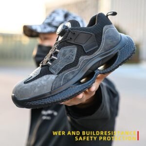 【Q1012】Men's Quick-Release Safety Shoes - Lightweight Steel-Toe Work Boots with Kevlar® Anti-Puncture (Low-Cut Breathable Design)【$19.80/pair (FOB)】