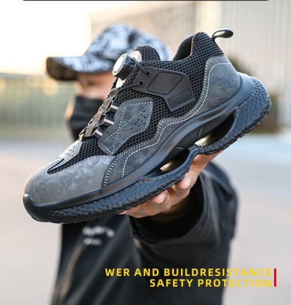 【Q1012】Men's Quick-Release Safety Shoes - Lightweight Steel-Toe Work Boots with Kevlar® Anti-Puncture (Low-Cut Breathable Design)【$19.80/pair (FOB)】