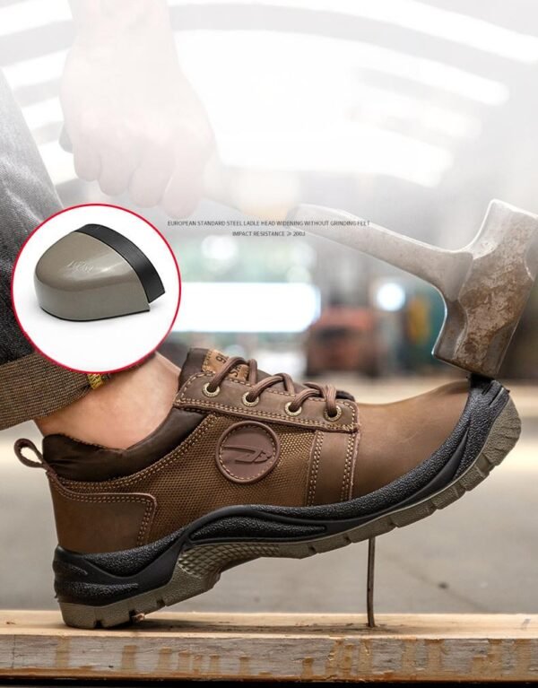 【H2102】Men's Breathable Cowhide Steel Toe Work Boots - Waterproof, Abrasion-Resistant Safety Boots for Construction【$24.50/pair (FOB)】 - 图片 7