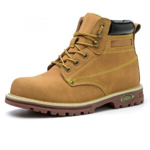 【Q1011】Men's High-Cut Steel-Toe Safety Boots - Yellow Anti-Impact/Puncture-Proof Work Shoes with Slip Resistance【$15.99/pair (FOB)】