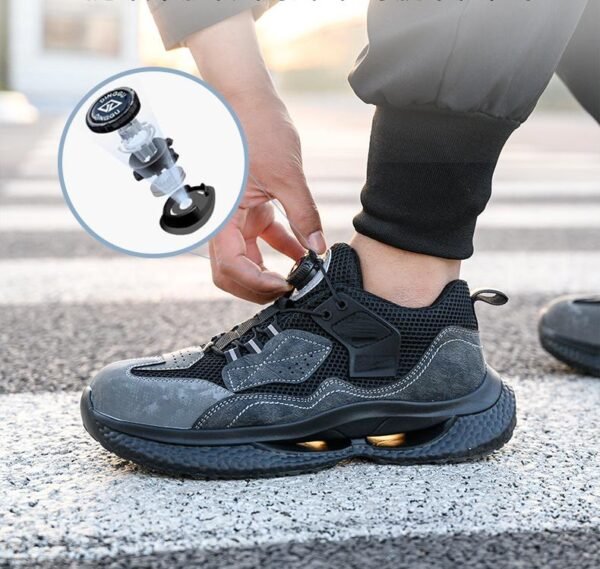【Q1012】Men's Quick-Release Safety Shoes - Lightweight Steel-Toe Work Boots with Kevlar® Anti-Puncture (Low-Cut Breathable Design)【$19.80/pair (FOB)】 - 图片 3