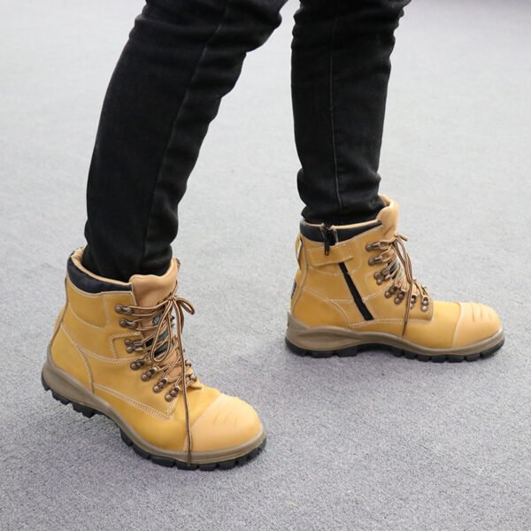 【H2101】WinterGuard Pro Yellow Nubuck High-Cut Safety Boots - ASTM F2413 Waterproof Steel Toe Puncture-Resistant Construction Work Boots【$35.50/pair (FOB)】 - 图片 8