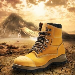 【H2101】WinterGuard Pro Yellow Nubuck High-Cut Safety Boots - ASTM F2413 Waterproof Steel Toe Puncture-Resistant Construction Work Boots【$35.50/pair (FOB)】
